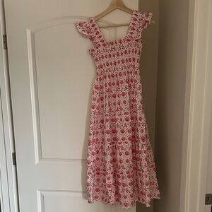 Hill House Pink Floral Midi Dress